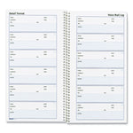 Detail Wirebound Voice Mail Log Book, One-Part (No Copies), 5 x 1.63, 6 Forms/Sheet, 600 Forms Total