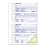 Money Receipt Book, Softcover, Two-Part Carbonless, 7 x 2.75, 4 Forms/Sheet, 200 Forms Total