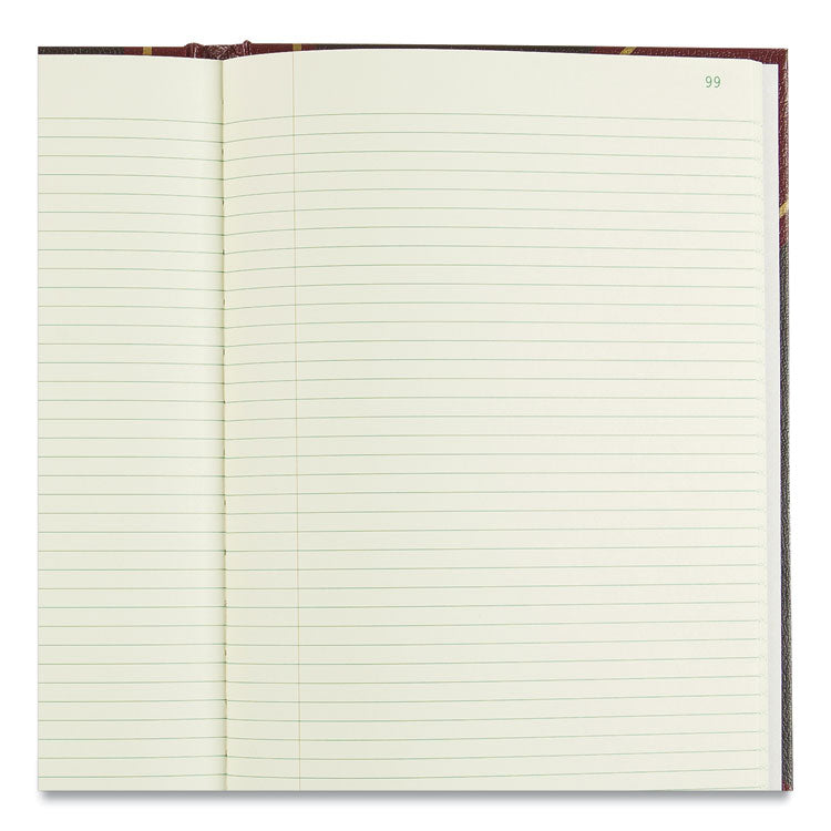 Texthide Eye-Ease Record Book, Black/burgundy/gold Cover, 14.25 X 8.75 Sheets, 300 Sheets/book