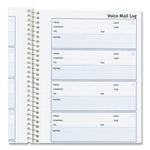 Detail Wirebound Voice Mail Log Book, One-Part (No Copies), 5 x 1.63, 6 Forms/Sheet, 600 Forms Total