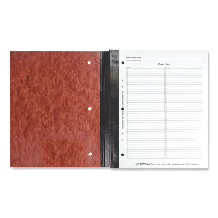 Duplicate Laboratory Notebooks, Two-Part Carbonless, Quadrille Rule (4 sq/in), Brown Cover, (200) 11 x 9.25 Sheets