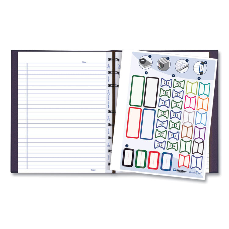 MiracleBind Notebook, 1-Subject, Medium/College Rule, Purple Cover, (75) 9.25 x 7.25 Sheets