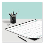 EcoLogix Monthly Desk Pad Calendar, 22 x 17, White/Green Sheets, Black Binding/Corners, 12-Month (Jan to Dec): 2025