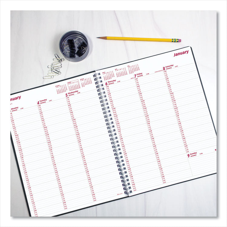 DuraFlex Weekly Planner, 11 x 8.5, Black Cover, 12-Month (Jan to Dec): 2025