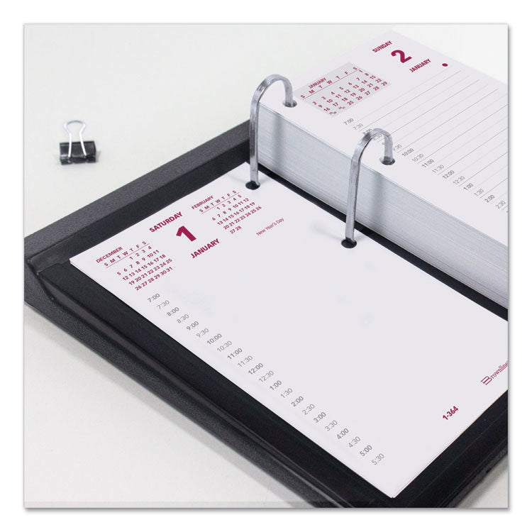 Daily Calendar Pad Refill, 6 x 3.5, White/Burgundy/Gray Sheets, 12-Month (Jan to Dec): 2025