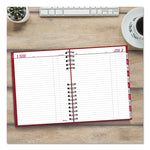 CoilPro Daily Planner, 10 x 7.88, Red Cover, 12-Month (Jan to Dec): 2025