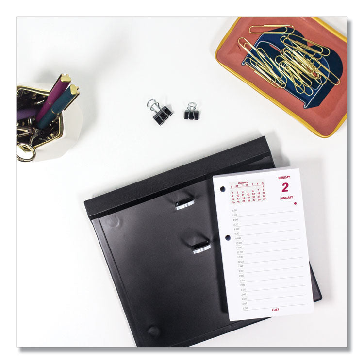 Daily Calendar Pad Refill, 6 x 3.5, White/Burgundy/Gray Sheets, 12-Month (Jan to Dec): 2025