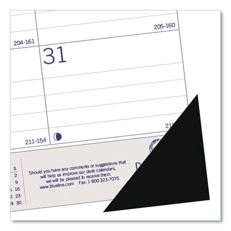 DuraGlobe Academic Desk Pad Calendar, 22 x 17, White/Blue/Gray Sheets, Black Headband, 13-Month: July 2025 to July 2026
