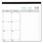 EcoLogix Monthly Desk Pad Calendar, 22 x 17, White/Green Sheets, Black Binding/Corners, 12-Month (Jan to Dec): 2025