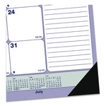 Academic 13-Month Desk Pad Calendar, 21.25 x 16, White/Blue/Green Sheets, Black Headband, 13-Month: July 2025 to July 2026