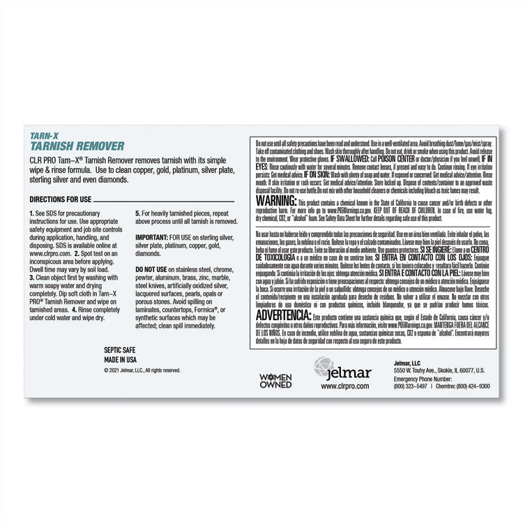 Tarnish Remover, 1 Gal Bottle, 4/Carton