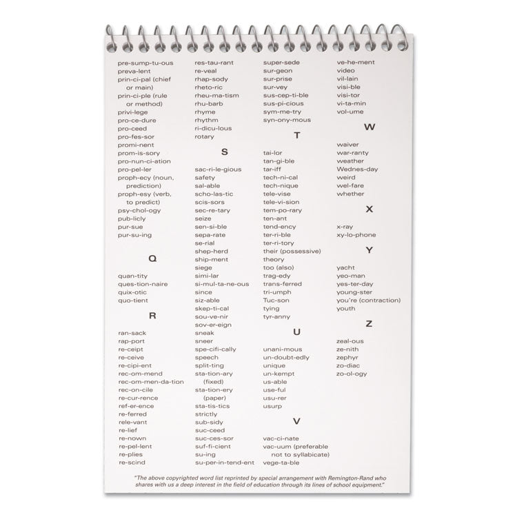Spell-Write Wirebound Steno Pad, Gregg Rule, Randomly Assorted Cover Colors, 80 White 6 X 9 Sheets