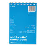 Spell-Write Wirebound Steno Pad, Gregg Rule, Randomly Assorted Cover Colors, 80 White 6 X 9 Sheets