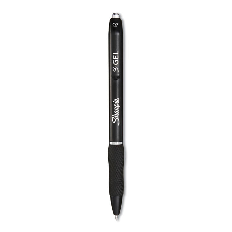 S-Gel High-Performance Gel Pen, Retractable, Medium 0.7 mm, Black Ink, Black Barrel, 36/Pack