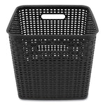 Plastic Weave Bin, Extra Large, 12.6" X 11.1" X 16.6", Black