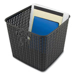 Plastic Weave Bin, Extra Large, 12.6" X 11.1" X 16.6", Black