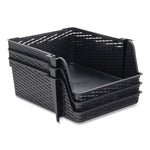 Nest and Stack Open Lid Storage Bin, 13.5" x 15" x 8.5", Black, 3/Pack