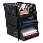 Nest and Stack Open Lid Storage Bin, 13.5" x 15" x 8.5", Black, 3/Pack