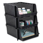 Nest and Stack Open Lid Storage Bin, 13.5" x 15" x 8.5", Black, 3/Pack