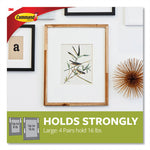 Picture Hanging Strips, Removable, Holds Up to 4 lbs per Pair, Large, 0.63 x 3.63, White, 20 Pairs/Pack