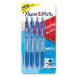 Profile Ballpoint Pen, Retractable, Medium 1 Mm, Blue Ink, Translucent Blue Barrel, 4/pack