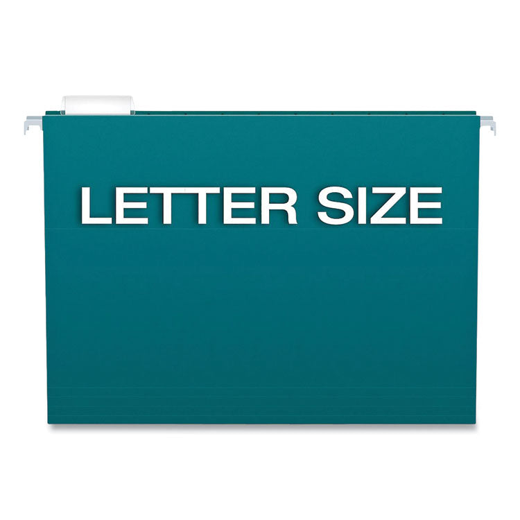Recycled Hanging File Folders, Letter Size, 1/5-Cut Tabs, Assorted Colors, 25/Box