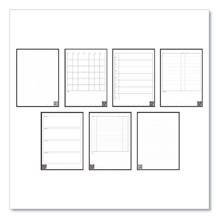 Fusion Smart Notebook, Seven Assorted Page Formats, Black Cover, (21) 11 x 8.5 Sheets