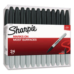 Fine Tip Permanent Marker, Fine Bullet Tip, Black, 24/pack