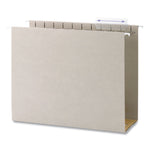 TUFF Extra Capacity Hanging File Folders with Easy Slide Tabs, 4" Capacity, Letter, 1/3-Cut Tabs, Steel Gray, 18/Box