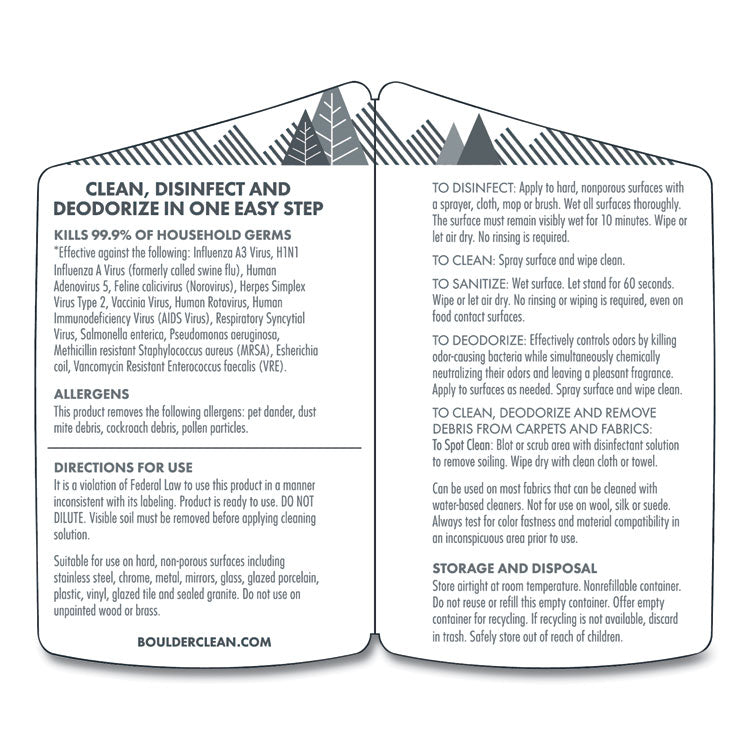 Disinfectant Cleaner, Lemon Scent, 128 oz Bottle, 4/Carton