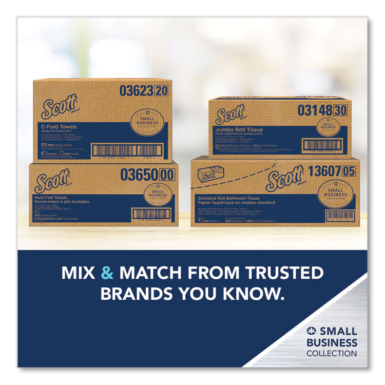 Essential C-Fold Towels for Business, Convenience Pack, 1-Ply, 10.13 x 13.15, White, 200/Pack, 9 Packs/Carton