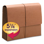 TUFF Expanding Wallets, 5.25" Expansion, 1 Section, Elastic Cord Closure, Letter Size, Redrope