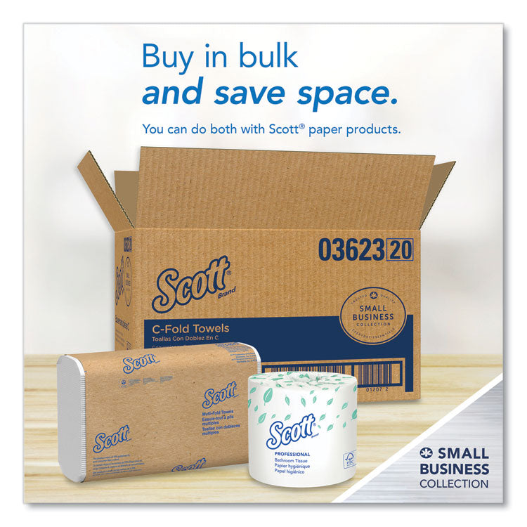 Essential C-Fold Towels for Business, Convenience Pack, 1-Ply, 10.13 x 13.15, White, 200/Pack, 9 Packs/Carton