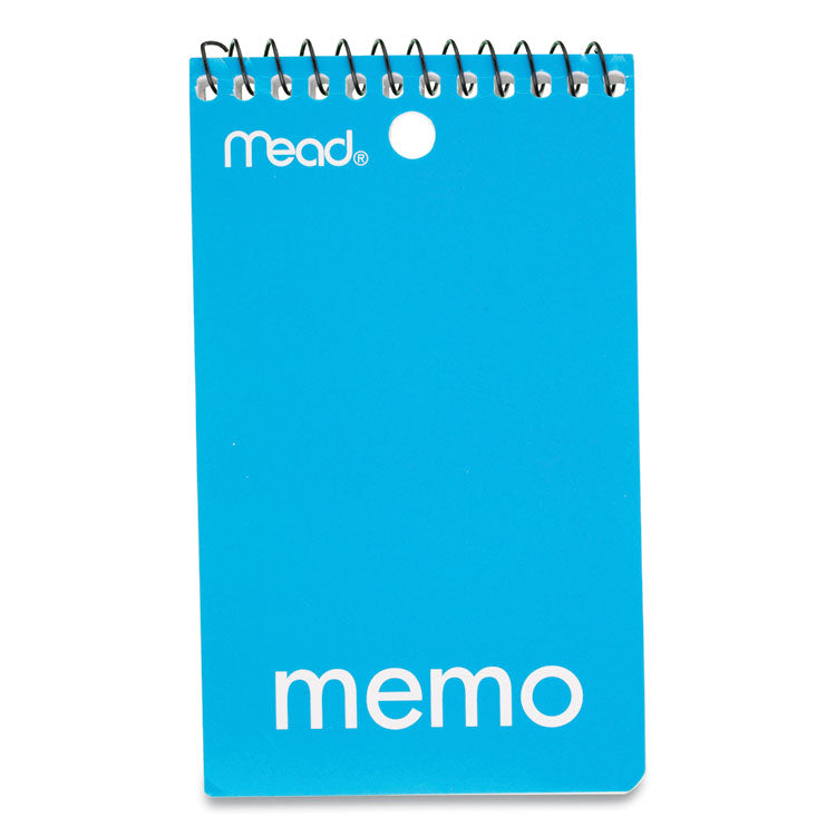 Wirebound Memo Pad With Wall-Hanger Eyelet, Medium/college Rule, Randomly Assorted Cover Colors, 60 White 3 X 5 Sheets