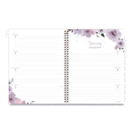 Mina Weekly/Monthly Planner, Floral Artwork, 11 x 8.5, White/Violet/Peach Cover, 12-Month (Jan to Dec): 2025