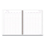 Mina Weekly/Monthly Planner, Floral Artwork, 11 x 8.5, White/Violet/Peach Cover, 12-Month (Jan to Dec): 2025