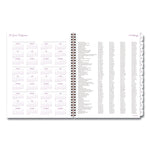 Mina Weekly/Monthly Planner, Floral Artwork, 11 x 8.5, White/Violet/Peach Cover, 12-Month (Jan to Dec): 2025