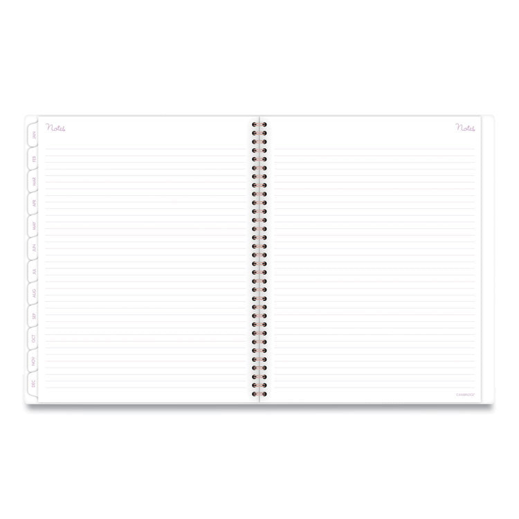 Mina Weekly/Monthly Planner, Floral Artwork, 11 x 8.5, White/Violet/Peach Cover, 12-Month (Jan to Dec): 2025