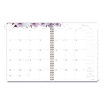 Mina Weekly/Monthly Planner, Floral Artwork, 11 x 8.5, White/Violet/Peach Cover, 12-Month (Jan to Dec): 2025