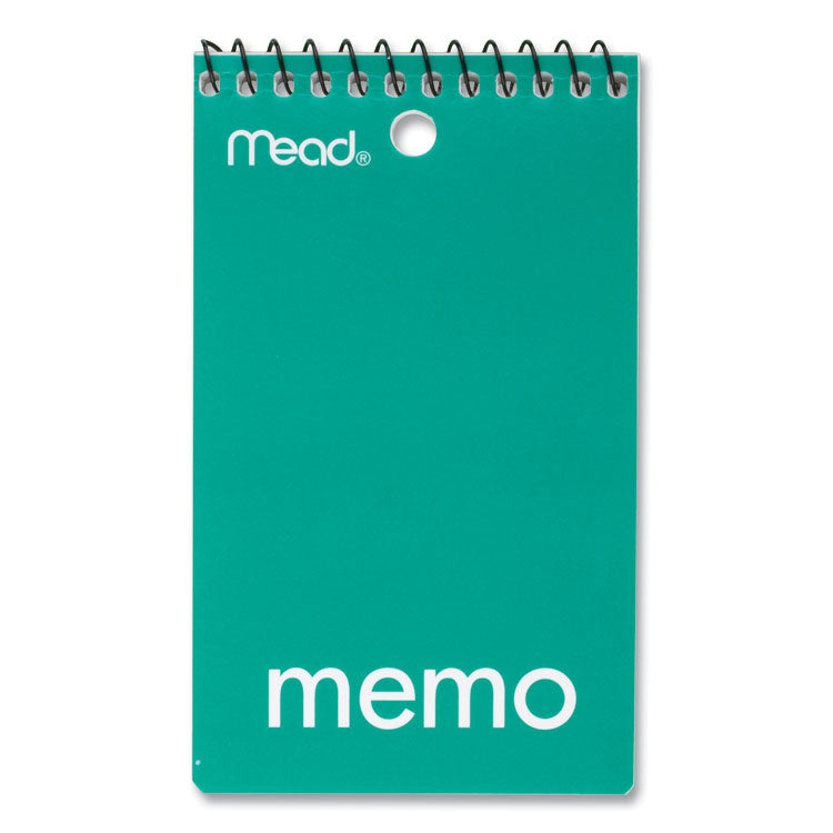 Wirebound Memo Pad With Wall-Hanger Eyelet, Medium/college Rule, Randomly Assorted Cover Colors, 60 White 3 X 5 Sheets