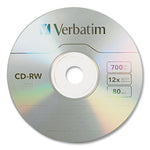 CD-RW High-Speed Rewritable Disc, 700 MB/80 min, 12x, Slim Jewel Case, Silver, 10/Pack