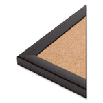 Cork Bulletin Board, 24" x 18" (Actual Size: 23" x 17"), Tan Surface, Black Wood Frame