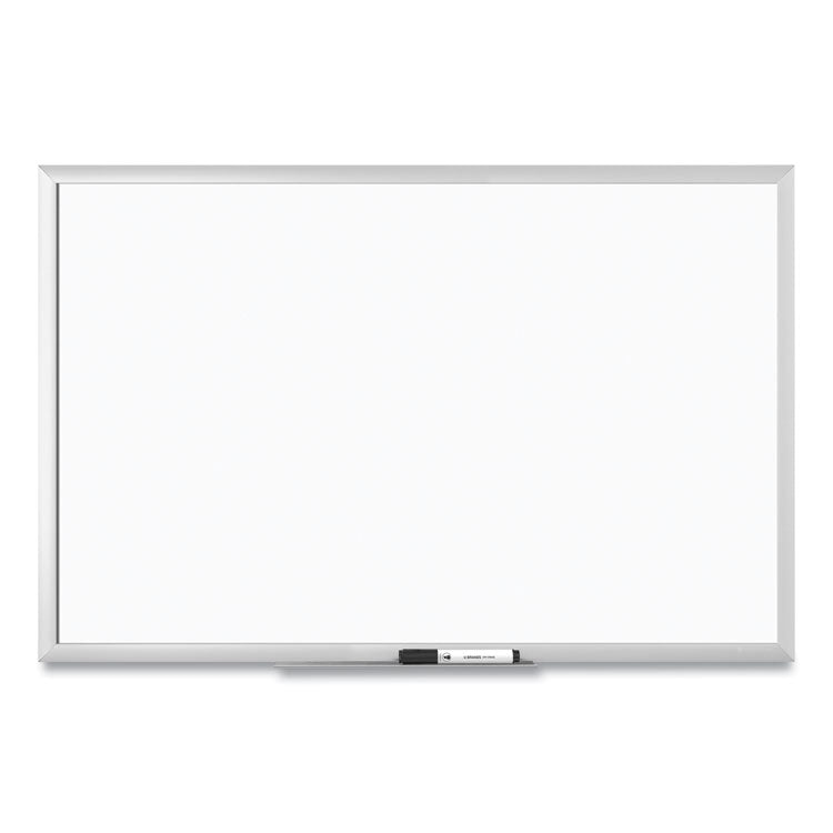 Melamine Dry Erase Board, 36" x 24" (Actual Size: 35" x 23"), White Surface, Satin Aluminum Frame