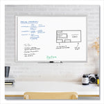 Melamine Dry Erase Board, 36" x 24" (Actual Size: 35" x 23"), White Surface, Satin Aluminum Frame