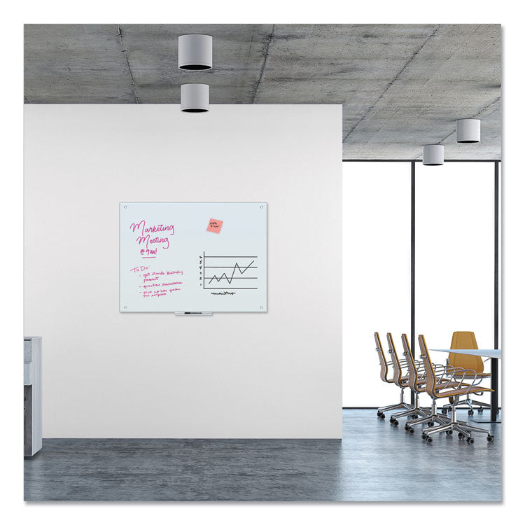 Glass Dry Erase Board, 48" x 36" (Actual Size: 47" x 35"), White Surface