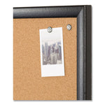 Cork Bulletin Board, 36" x 24" (Actual Size: 35" x 23"), Tan Surface, Black Wood Frame