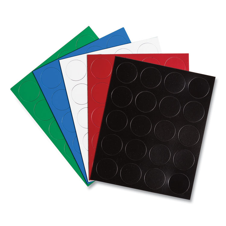 Heavy-Duty Board Magnets, Circles, 0.75" Diameter, Red, 20/Pack