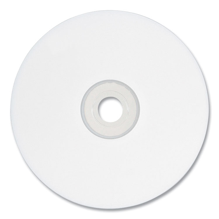 CD-R Printable Recordable Disc, 700 MB/80 min, 52x, Spindle, White, 100/Pack