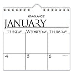Business Monthly Wall Calendar, 15 x 12, White/Black Sheets, 12-Month (Jan to Dec): 2025