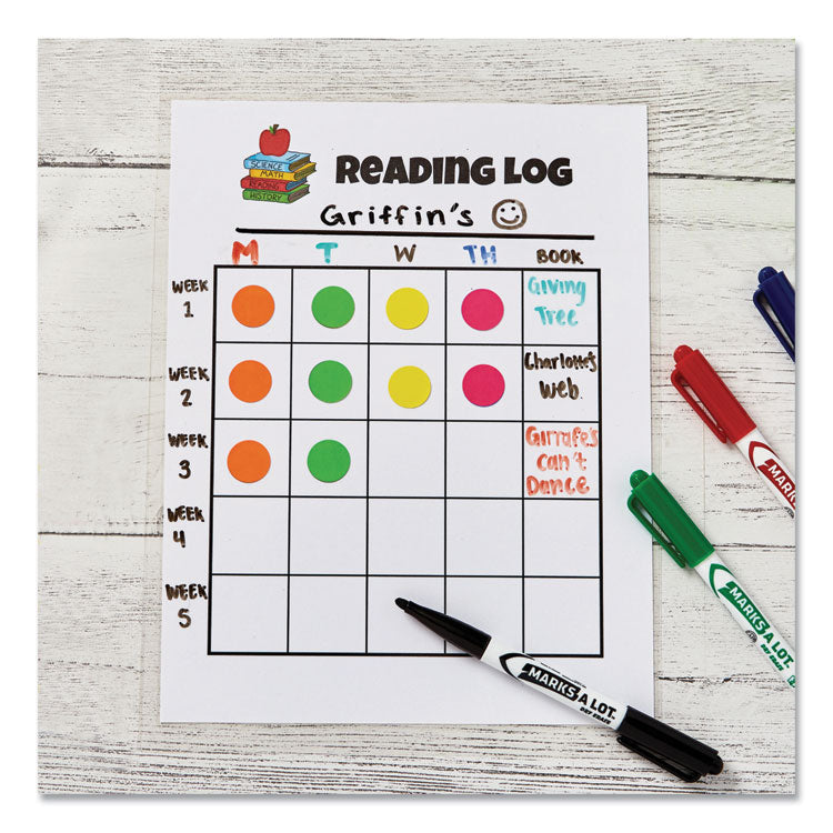 Marks A Lot Desk/pen-Style Dry Erase Marker Value Pack, Assorted Broad Bullet/chisel Tips, Assorted Colors, 24/pack (29870)